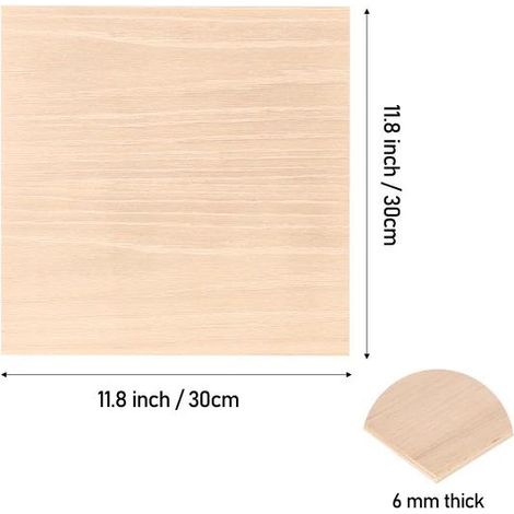 6mm Red Oak Plywood 6PCS Wood DIY Kit fuer Lasergravur und Laserschneiden (1/3)