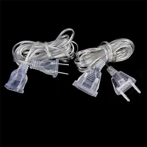3 m langes Verlängerungskabel für Lichterketten, EU-Stecker 220 V / US-Stecker 110 V, für Weihnachtsbeleuchtung und Hochzeitsdekoration (1/4)