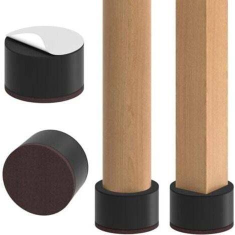 Rehausseurs de meubles en acier au carbone de 5,1 cm, rehausseurs de meubles autocollants robustes de 6,1 cm, ajoute 5,1 cm de hauteur aux lits, canapés, armoires, supportent 9,1 kg, rond (1/4)