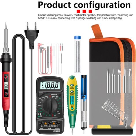 Kit de fer à souder 16 pièces, ensemble portable multifonction d'outils électriques pour soudure (1/5)