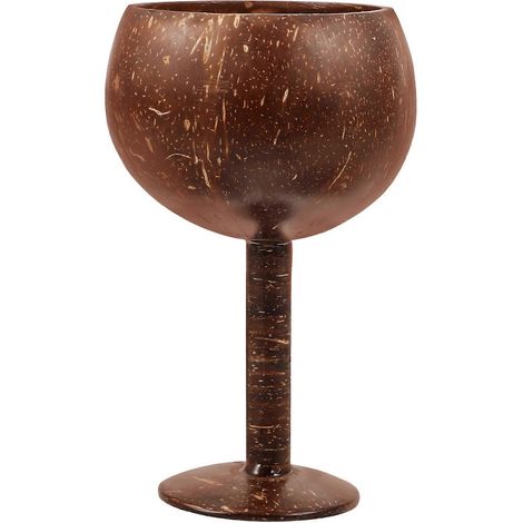 Gobelet en coquille de noix de coco, verre à cocktail en coquille de noix de coco, verre à vin ou à jus pour fête hawaïenne-14.50X10.00X10.00CM (1/4)