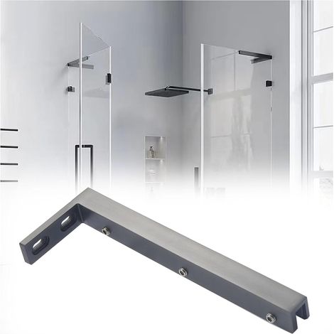 Barre de support pour paroi douche en verre avec patin (1/5)