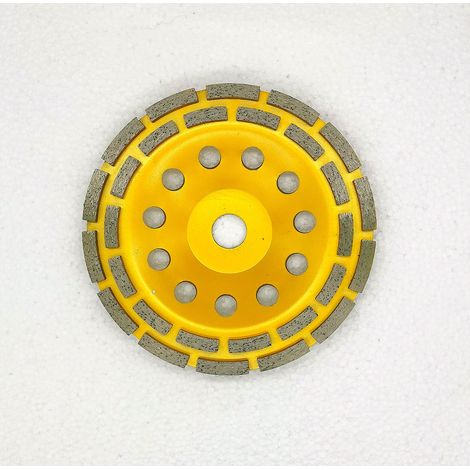 Disque Diamant, Diamant à Meuler Béton 180 x 22,2 mm Double Rangée, Meule Diamantée Universelle pour Poncer Béton, Pierre, Granit Chape, Maçonnerie, Usage Universel(Jaune) (1/5)
