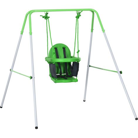 Balançoire portique pour de 25 Kg en acier hauteur 122 cm vert enfants de 6 à 36 mois capacité de charge (1/5)