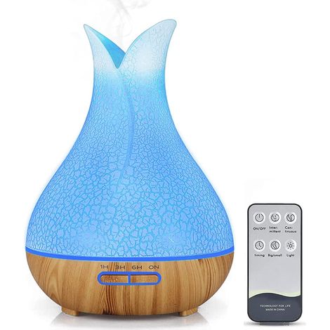 APEX Diffuseur d'huiles essentielles 400 ml, humidificateur, arrêt automatique, lumière LED 7 couleurs, diffuseur de parfum d'intérieur (1/5)