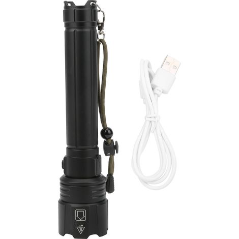 Wiederaufladbare LED-Taschenlampe mit USB-Anschluss und 3 Zoommodi für Notfälle (1/5)