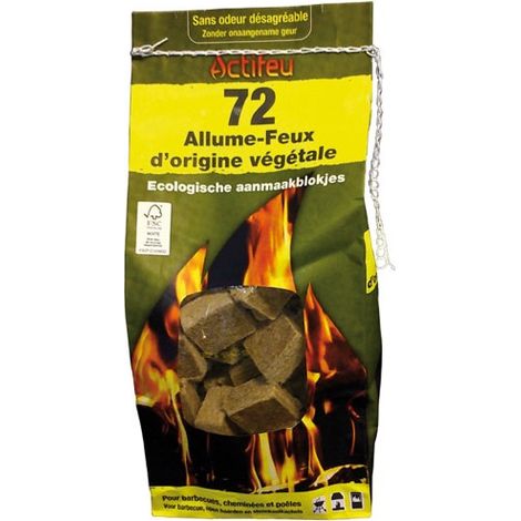 ACTIFEU - Allume feux ecologiques individuels bois compresse 72 (1/3)