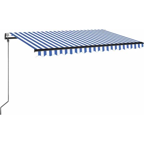 Maison Exclusive - Tenda da Sole Retrattile Automatica 400x350 cm Blu e Bianca (1/5)