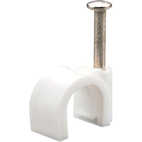 Attaches De Câble Avec Clou En Acier 6 à 12 Mm Paquet De 100 Pcs. Couleur Blanc -6 Mm - (1/2)
