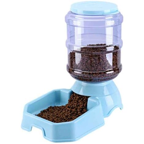 Distributore automatico di cibo per animali domestici da 3,8 litri, adatto a cani e gatti, di grande capacità, con dispenser di cibo. (1/5)