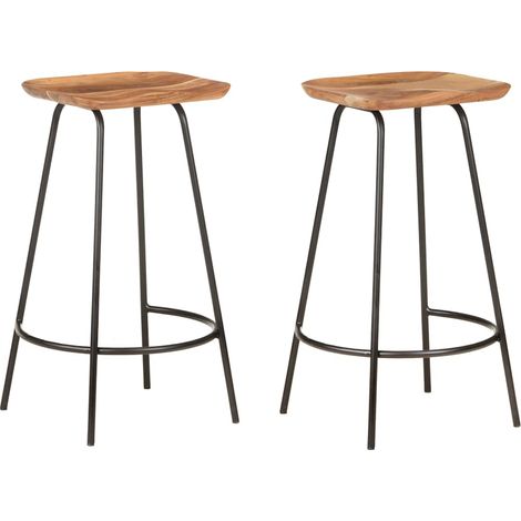 Taburetes de cocina 2 unidades madera maciza de acacia vidaXL (1/5)