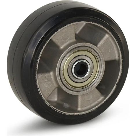 Roue libre - MESO - Caoutchouc élastique noir - 125mm - 300kg (1/2)