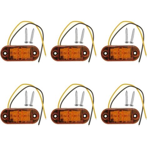 x Amber LED Side Marker Lights 12V 24V Front Side Marker Lights Side Marker Lights LED Side Marker Lights for Car Trailer Motorhome Caravan Motorcycle Motor etc. (1/5)
