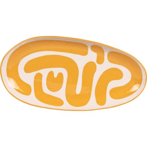 Table Passion - Plat ovale Lulli jaune 41x21 cm (1/2)