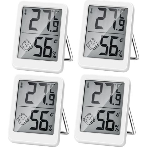 Thermomètre et hygromètre d'intérieur numérique de haute précision, moniteur de température et d'humidité, indicateur thermo-hygromètre (4 pièces) (1/5)