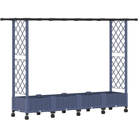 Maison Exclusive - Hochbeet mit Rankgitter und Dach Grau 203 x 40 (1/5)