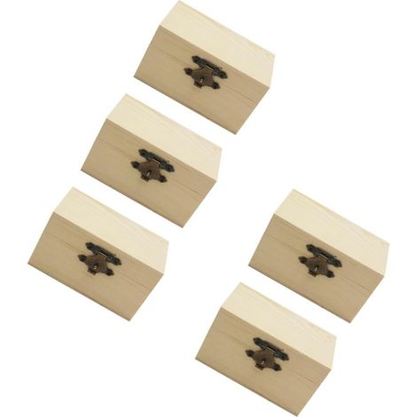 Boîtes de Rangement en Bois Portable pour Organisation Lot de 5 Design Simple et Élégant pour Couvercle et Présents Créatifs (1/5)