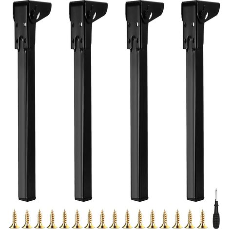 4PCS Pieds De Bureau En Métal, 60cm Pieds De Table Pliants Pieds De Support De Meubles De Remplacement Pliables Pieds De Meubles Avec Protections De Sol Pour Lit Pieds De Table Meubles Canapés (1/5)