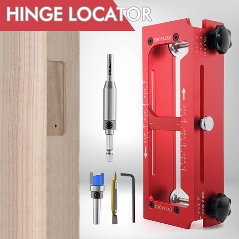 Guide de perçage en alu pour paumelle et serrure – Kit de mortaisage pour porte massive – Outil pour installer des charnières facilement (1/5)