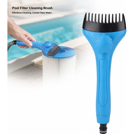 Brosse de Nettoyage Filtre Piscine - PVC Durable 25,5cm - Accessoire Manuel Efficace pour Débris et Saletés, Léger et Portable (1/5)