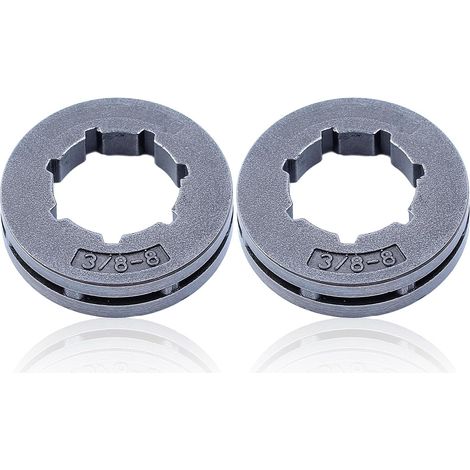 Roue dentée 2X 3/8" 8T avec transmission par chaîne pour Husqvarna 266 268 272 281 288 298 362 365 371 372 385 390 394 395 2100 2101 3120 61 181 (1/5)