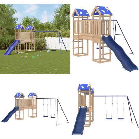 Spielturm Massivholz Kiefer - Kletterturm für Kinder - Holzspielplatz (1/5)