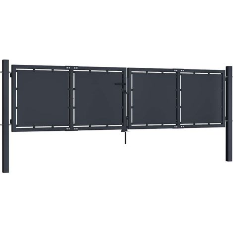 Maison Exclusive - Gartentor aus Stahl 300 x 75 cm Anthrazit