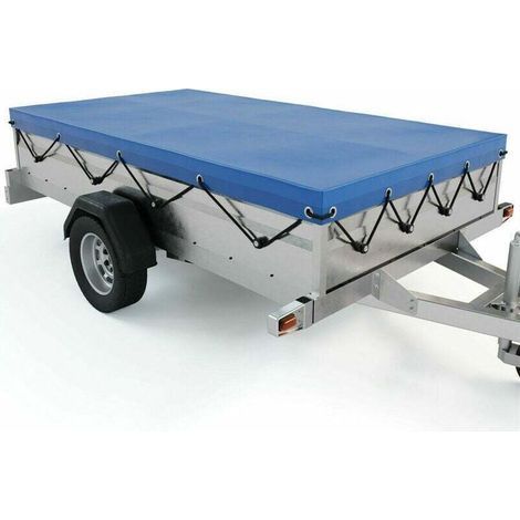 Housse de Protection UV Bâche Imperméable pour Remorque 208 114 13cm (Bleu Royal) (1/4)