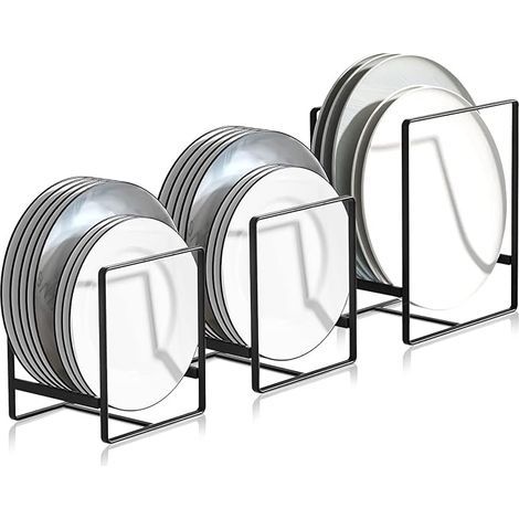 3 Pièces Range Couvercle Casserole, Égouttoirs en Métal Multifonctions, pour Armoires de Cuisine, Plaques de Rangement, Vaisselle et Couvercles de Casseroles (1/5)