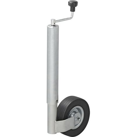 Ruedas de apoyo, llantas metálicas de 60 mm, equipadas con neumáticos de caucho macizo de 220 x 65 mm.