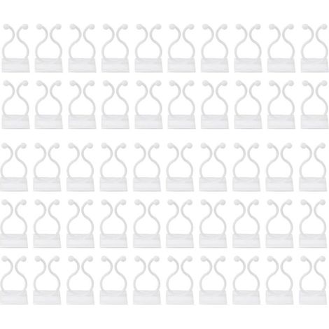 Climbing Plant Clips, 50 Pieces Climbing Plant Fasteners, Wall Climbing Plant Clips, Climbing Plant Support Clips, Self-Adhesive Plant Clips, for Gardening Plant Support, White (1/5)