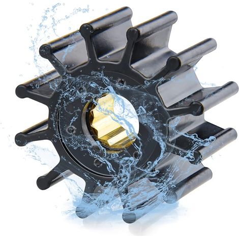 Turbine de Pompe à Eau 12 Lames, 56.5 mm de Diamètre 31 mm de Long Johnson 09-1027B,09-1027B-1,OMC 3588256,Replaces Jabsco 1210-0001,Sierra 18-3081, SIE-18-3081 (1/5)