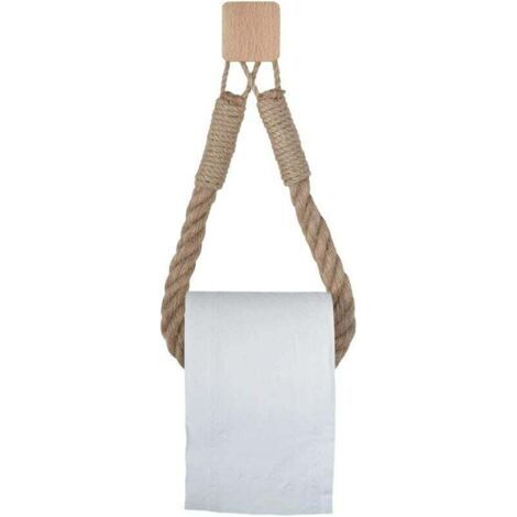 Toilettenpapierhalter aus Hanfseil im Vintage-Stil für das Badezimmer (runde Basis)