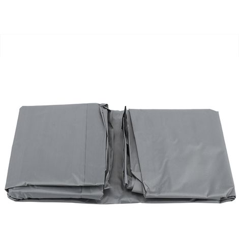 Housse de table ronde extérieure imperméable, protection mobilier jardin terrasse, gris, anti-pluie UV, housse patio 160cm (1/3)