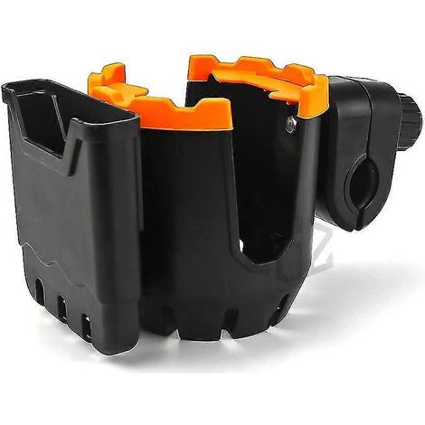 Fahrrad- und Motorrad-Lenkerclip aus ABS-Gummi, 2-in-1-Becherhalter, Handyhalterung und Handyhalterung, universell für Lenker mit 22–45 mm Durchmesser – Orange (1/5)