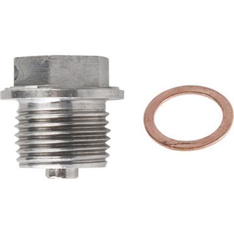Magnetische Ölablassschraube M181,5, Edelstahl mit Kupferdichtung, silbernes Automobilteil. (1/5)