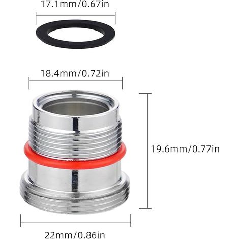 M18.5-M22 connexion aérateur de robinet en laiton, filetage mâle robinet de salle de bain adaptateur aérateur de robinet de purificateur d'eau