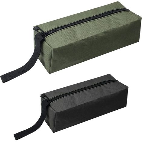 2 Werkzeugsets mit robustem Reißverschluss, Mehrzweck-Werkzeugtasche, wasserdichte und feuchtigkeitsbeständige Werkzeugtasche, Werkzeugaufbewahrungstasche (schwarz, grün) (1/4)