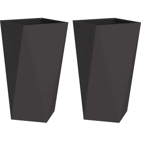 Maison Exclusive - Fioriera 2 pcs Nero 40 x 40 x 75 cm Acciaio