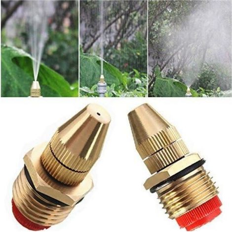 2 Pièces 1/2 "(DN15) Buse de Brumisation en Laiton, Gicleurs de réglables Jardin Raccord de Tuyau Connecteur d'Eau pour le Jardinage et l'Agriculture