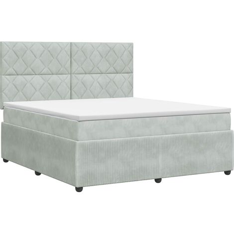 Maison Exclusive - Letto box spring con materasso Grigio Chiaro 140 x 190 cm (1/5)