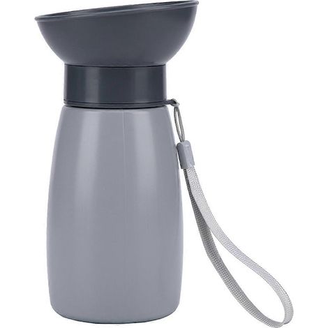 Hunde-Trinkflasche, ideal zum Wandern, tragbar und wasserdicht, kompatibel mit allen Hunderassen (grau). (1/5)