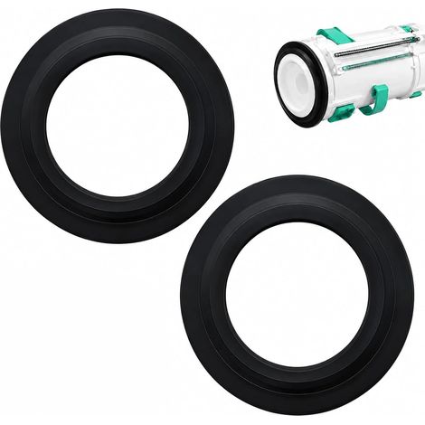 2 Piece Toilet Flush Seal, 72 mm x 45 mm Flushing Seal, Toilet Seal, Water Flush Seal, Compatible with 49 50 (Black) (1/5)