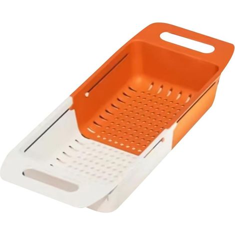 Over Sink Colander Over Sink Kitchen Colander Fruit Washer Drain Basket for Sink,Large Capacity Fruit Tray for Kitchen,Outdoor (1/4)