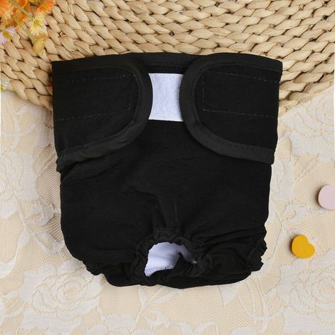 Pet Dog Pantalon Physiologique Imperméable Couches Anti-harcèlement Estrus Sous-vêtements Slips Noir-XL (1/2)