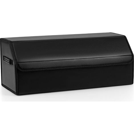 COSTWAY Organisateur de Coffre de Voiture avec Couvercle & Poignée, 51 L Boîte de Rangement Pliable avec Séparateur Amovible, Boîte de Classement avec Compartiments pour SUV, Camping (Lisse) (1/5)