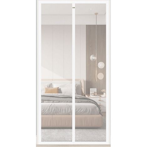 Moustiquaire magnétique pour porte (120 x 210 cm), blanche (1/5)