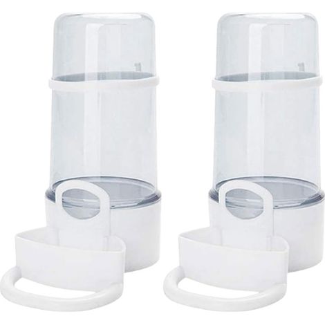 Abreuvoirs pour oiseaux, lot de 2 bouteilles d'eau automatiques, adaptés aux cages, mangeoires en plastique pour perroquets, abreuvoirs, accessoires pour cages à oiseaux, adaptés aux perruches ondulée