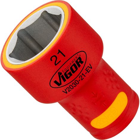 VIGOR Steckschlüsseleinsatz, EV, 3/8 (10 mm) Vierkant hohl, Außen Sechskant Profil, SW 21 mm (1/2)
