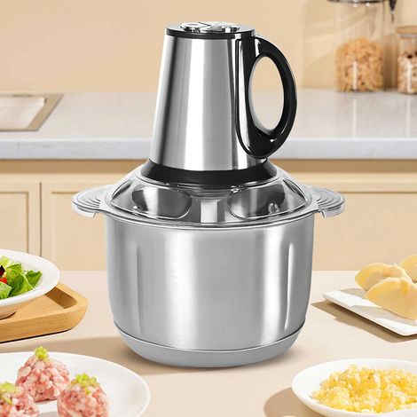 Picadora de carne eléctrica, acero inoxidable, procesador de alimentos multiusos, 5 L, UE (1/5)